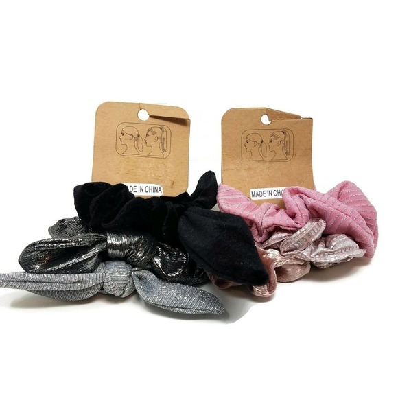 Berry Nordstrom Rack Womens One Size Assorted Hair Scrunchies Two 3-Packs - Picture 1 of 9